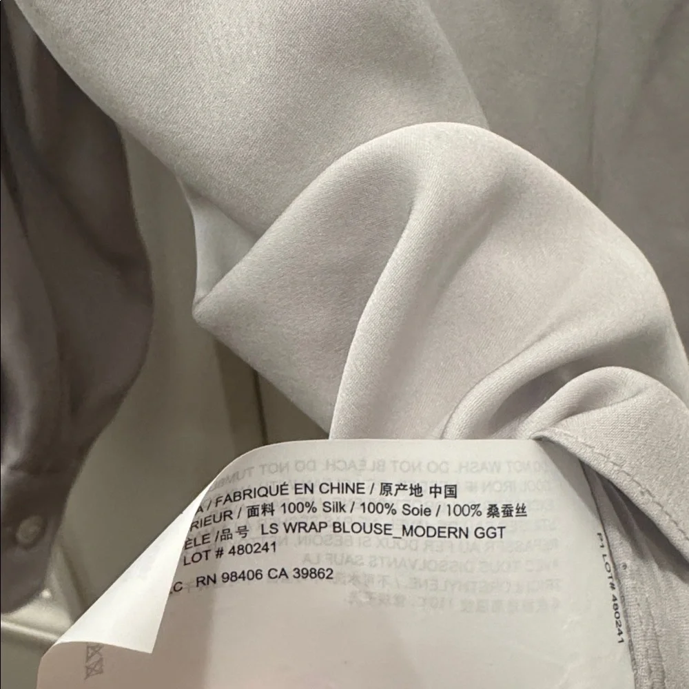 Theory wrap blouse 100%silk S